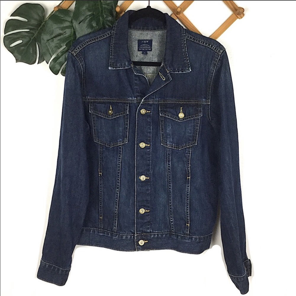 J. Crew Blue Denim Jean Jacket Medium Dark